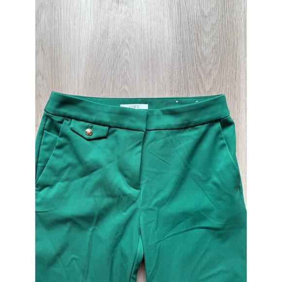 LOFT Riviera Slim Dress Pants, Green, Women's size 2 - Picture 2 of 6